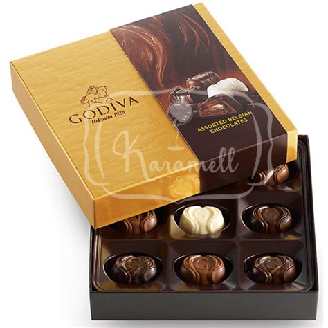 godiva assorted belgian chocolates.